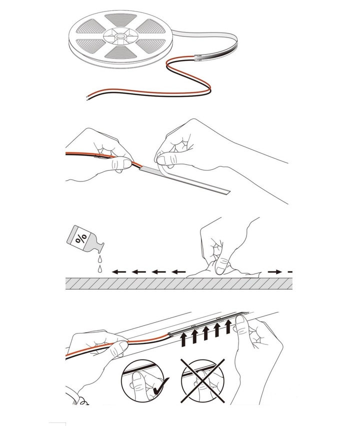Luz de tira branca dinâmica CCT da ESPIGA flexível 2700K - 6500K 17.2w 0