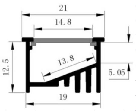 Extrusões conduzidas de alumínio Dobro-anodizadas da tira 21x12.5mm RoHS