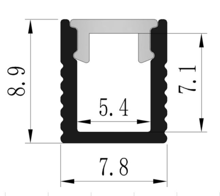 O perfil de alumínio anodizado 7,8 x 8.9mm da luz do diodo emissor de luz conduziu o canal da tira