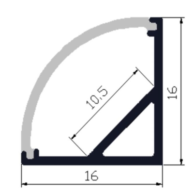 Perfil de alumínio conduzido 6063 da luz de tira chama de 16 x de 16mm - retardador