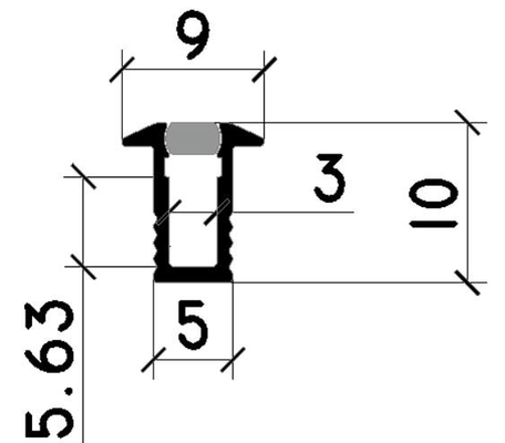 Radiação UV Recessed 9 x 10mm do canal de luz da fita conduzida da montagem