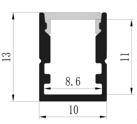 Perfil conduzido Recessed de alumínio da aviação 6063 tempo de 10 x de 13mm resistente