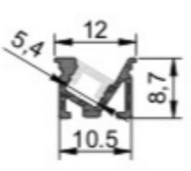 O perfil conduzido de alumínio da luz de tira nivela a montagem 10,5 x 8.7mm RoHS
